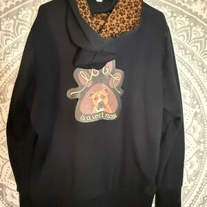 The Bradford Exchange Pitbull Love Zip Up Hoodie with Gold Accents